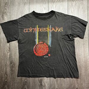 Vintage 1990 Whitesnake Medium Slip of the Tongue Tour Shirt Brockum Distressed